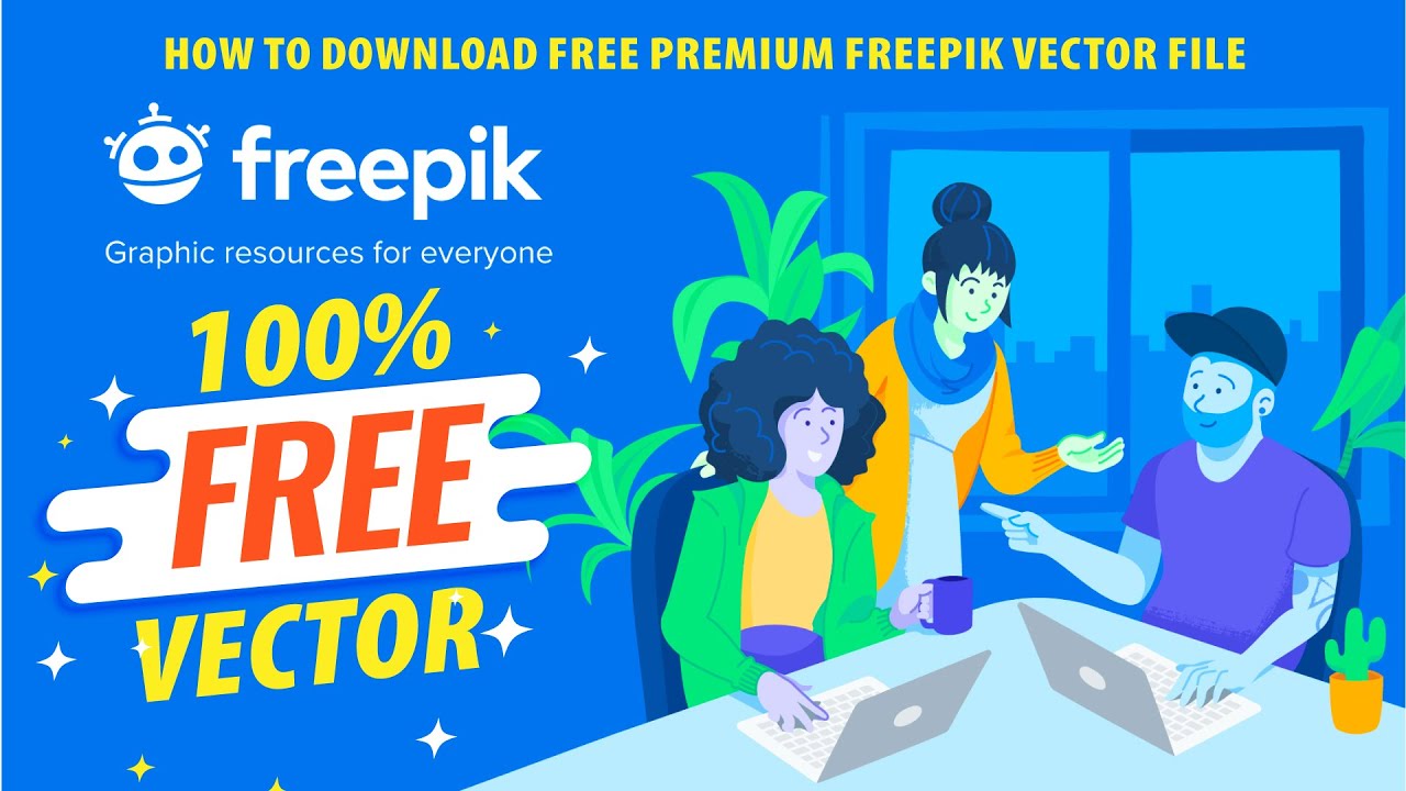 How to download free premium freepik vector file (100% vector) - YouTube