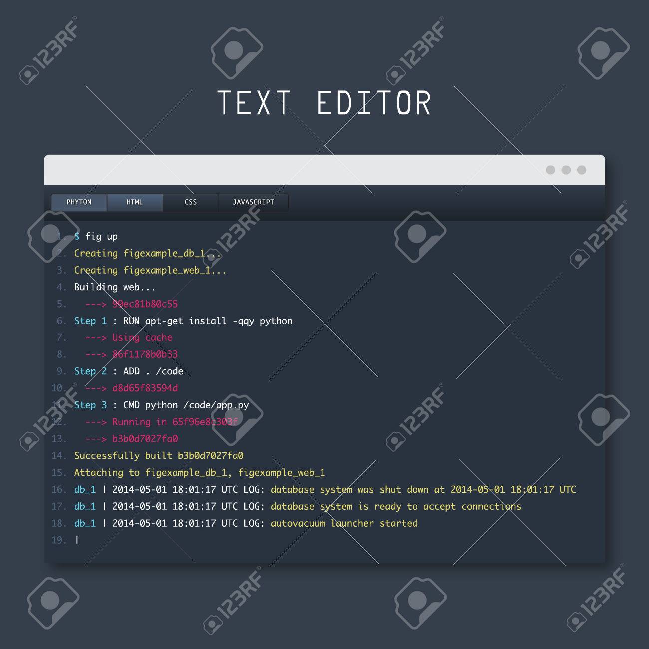 Text Editor Programming Design Vector Royalty Free SVG, Cliparts, Vectors, and Stock Illustration. Image 55979771.