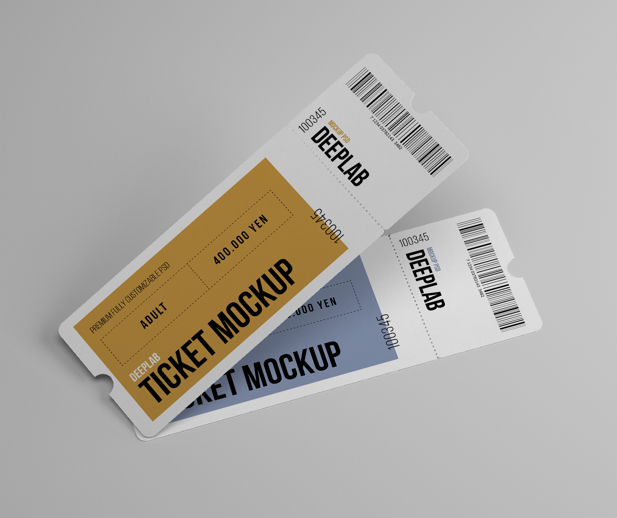 Free Tickets Set Mockup PSD