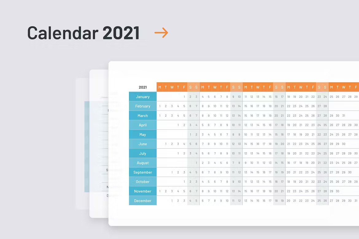 2021 Calendar Template Keynote