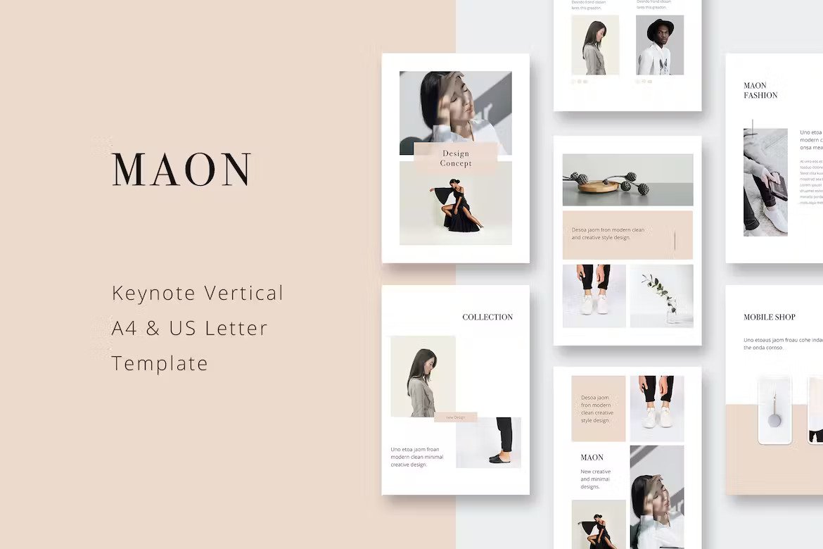 Maon Vertical Keynote A4/US Letter Template