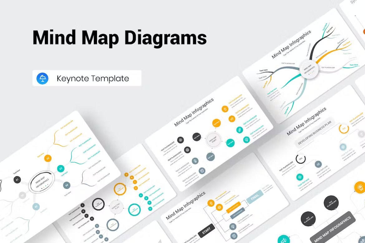 Mind Map Diagrams Keynote Presentation Template
