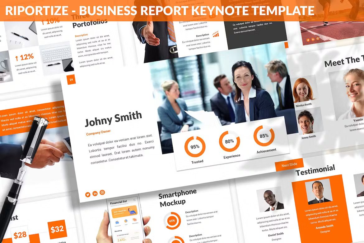 Riportize Business Report Keynote Template MWVSAFB