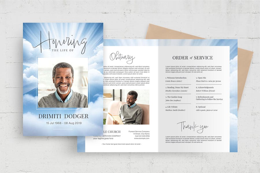 Banner image of Premium Heavenly Sky Funeral Template  Free Download