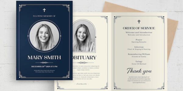 Banner image of Premium Art Deco Funeral Template  Free Download