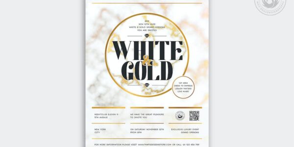 Banner image of Premium  White and Gold Flyer Template   Free Download