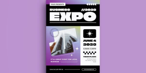 Banner image of Premium Purple Grotesk Business Expo Flyer  Free Download