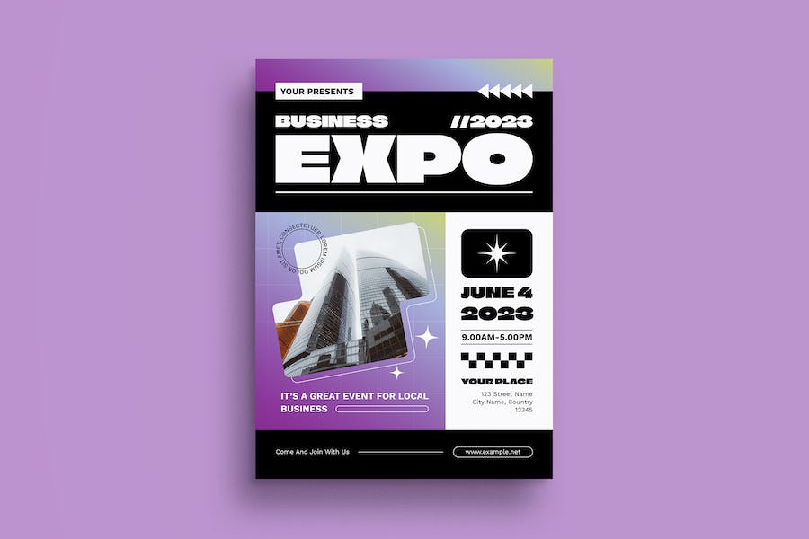 Banner image of Premium Purple Grotesk Business Expo Flyer  Free Download