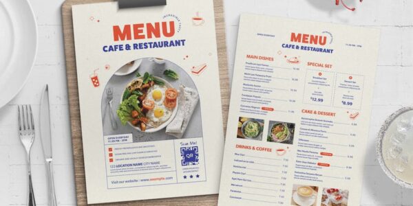 Banner image of Premium Modern Cafe Menu Template  Free Download