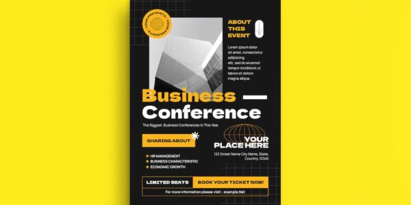 Banner image of Premium Black Hypebeast Business Conferences Flyer Set  Free Download