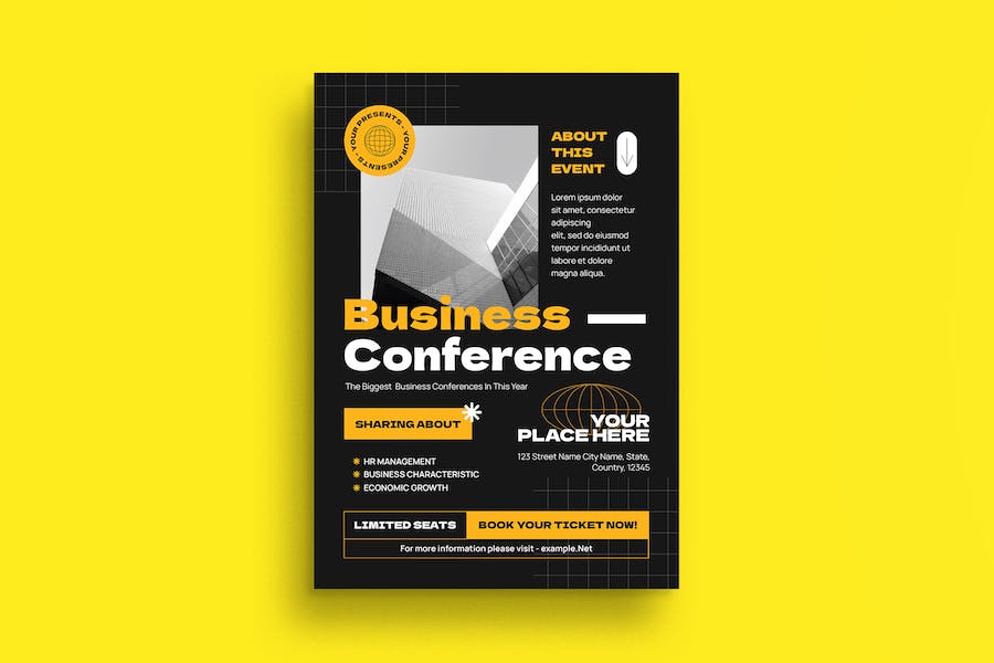 Banner image of Premium Black Hypebeast Business Conferences Flyer Set  Free Download
