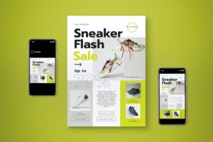 Banner image of Premium Sneaker Flash Sale Flyer Set  Free Download