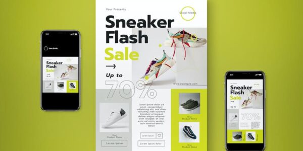 Banner image of Premium Sneaker Flash Sale Flyer Set  Free Download