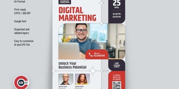 Banner image of Premium Digital Marketing Webinar Flyer  Free Download