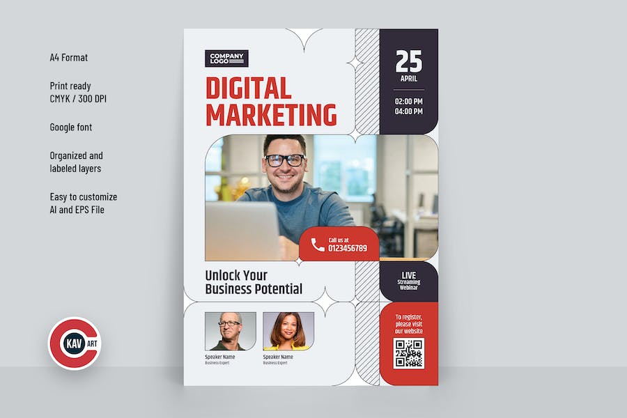 Banner image of Premium Digital Marketing Webinar Flyer  Free Download