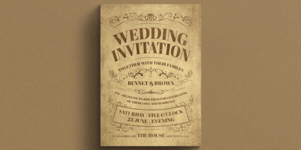 Banner image of Premium Vintage Wedding Invitation Template  Free Download