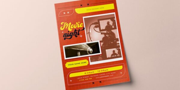Banner image of Premium Movie Night Flyer  Free Download