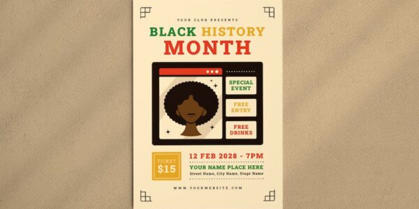 Banner image of Premium Black History Month Flyer  Free Download