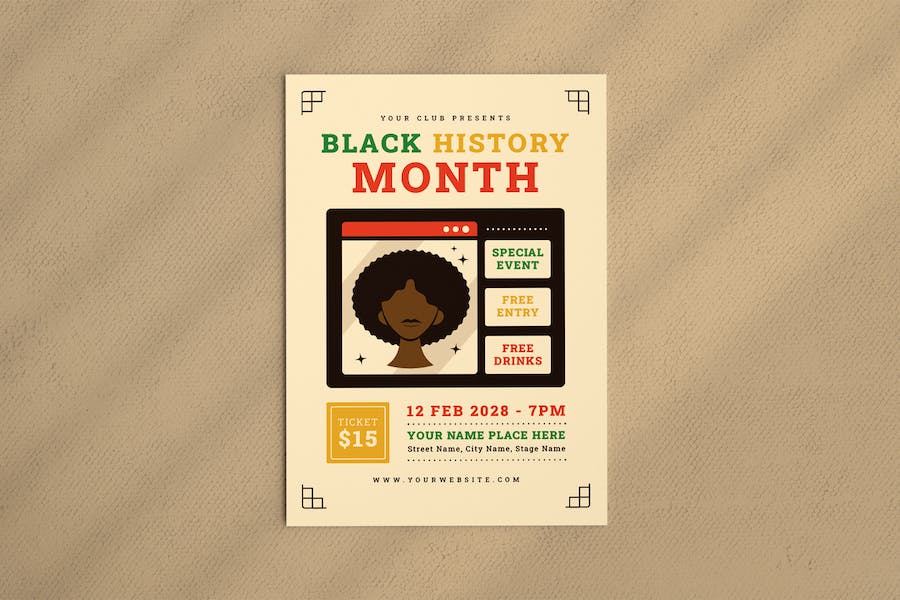 Banner image of Premium Black History Month Flyer  Free Download