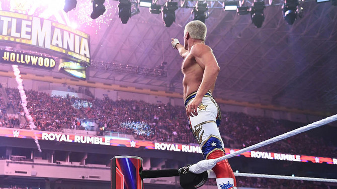 An Image of The Men's Royal Rumble Winners:  Cody Rhodes
