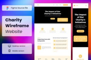 Banner image of Premium Charity Wireframe Website  Free Download