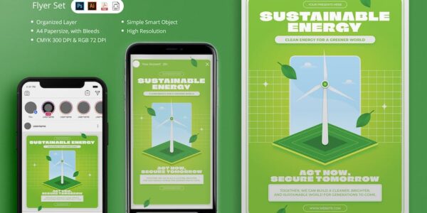 Banner image of Premium Windah Sustainable Energy Flyer Set  Free Download