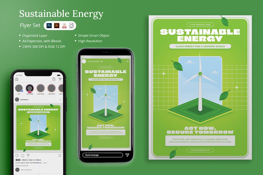 Banner image of Premium Windah Sustainable Energy Flyer Set  Free Download