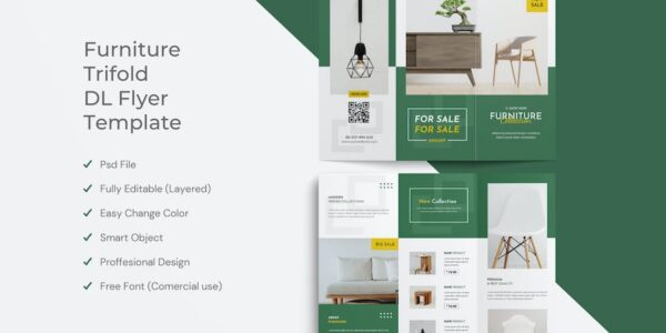 Banner image of Premium Furniture Trifold Flyer Template Design  Free Download