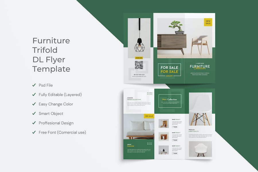 Banner image of Premium Furniture Trifold Flyer Template Design  Free Download