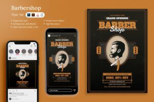 Banner image of Premium Shilet Barbershop Flyer Set  Free Download