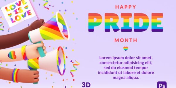 Banner image of Premium Happy Pride Festive Banner Background  Free Download