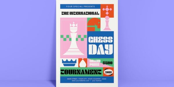 Banner image of Premium International Chess Day Flyer  Free Download