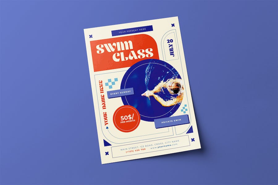 Banner image of Premium Swim Class Flyer  Free Download