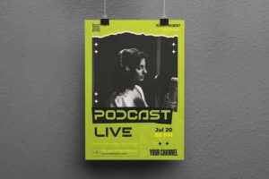 Banner image of Premium Podcast Live Flyer  Free Download