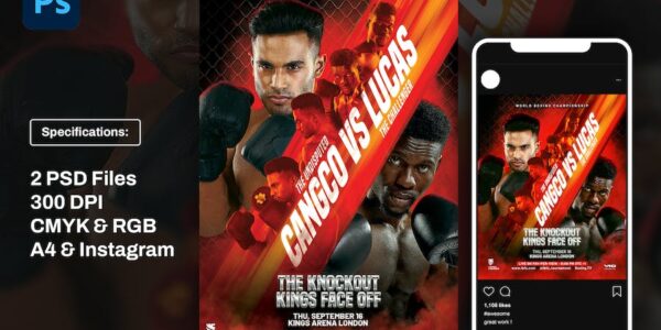 Banner image of Premium  Boxing Flyer Template   Free Download