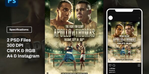 Banner image of Premium Boxing Poster Template  Free Download