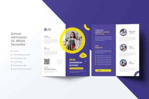 Banner image of Premium School Admission DL Bifold Flyer Template  Free Download