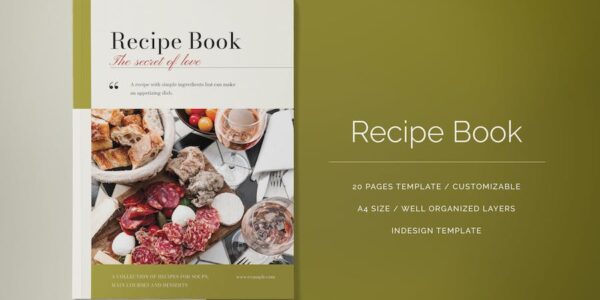 Banner image of Premium Recipe Book InDesign Template  Free Download