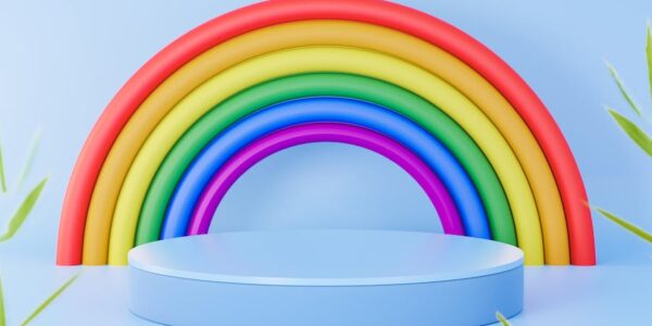 Banner image of Premium Rainbow On Top Of A Product Stand  Free Download
