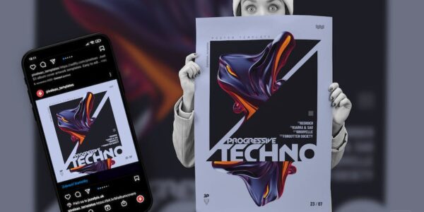 Banner image of Premium Techno Party Flyer Event Poster Template Vol. 3  Free Download