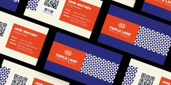 Banner image of Premium Geometric Background Design Card Visit  Free Download