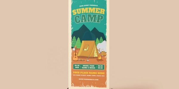 Banner image of Premium Summer Camp Rollup Banner  Free Download