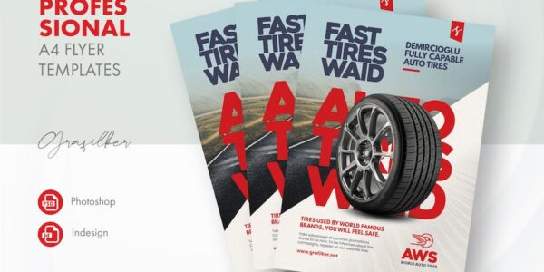 Banner image of Premium Auto Tires Flyer Templates  Free Download