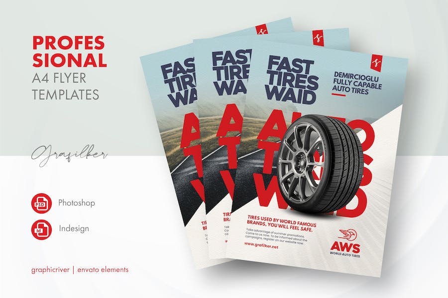 Banner image of Premium Auto Tires Flyer Templates  Free Download