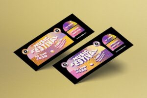 Banner image of Premium Purple Gradient Music Festival Ticket  Free Download