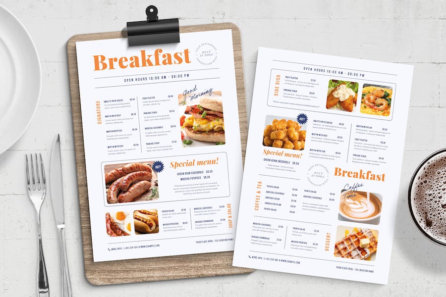 Banner image of Premium Breakfast Menu Template  Free Download