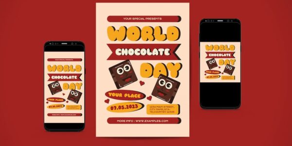 Banner image of Premium World Chocolate Day Flyer Set  Free Download
