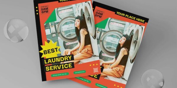 Banner image of Premium Laundry Service Flyer  Free Download