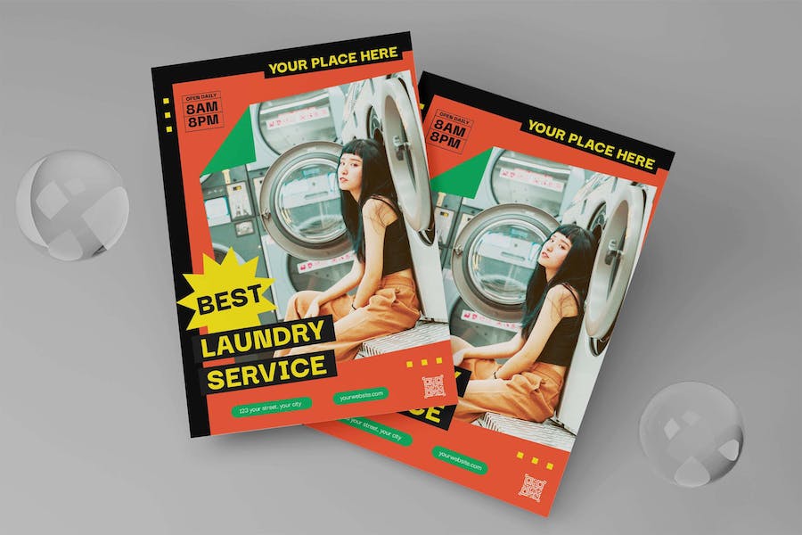 Banner image of Premium Laundry Service Flyer  Free Download