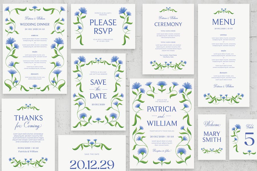 Banner image of Premium Floral Wedding Stationery Templates Set  Free Download